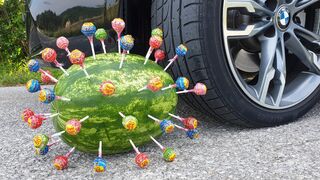 Crushing Crunchy & Soft Things by Car! EXPERIMENT CAR vs WATERMELON & LOLLIPOPS