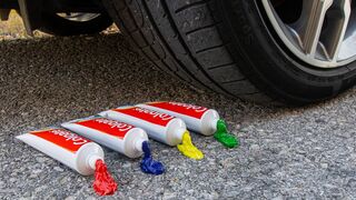 Crushing Crunchy & Soft Things by Car! EXPERIMENT Car vs Toothpaste