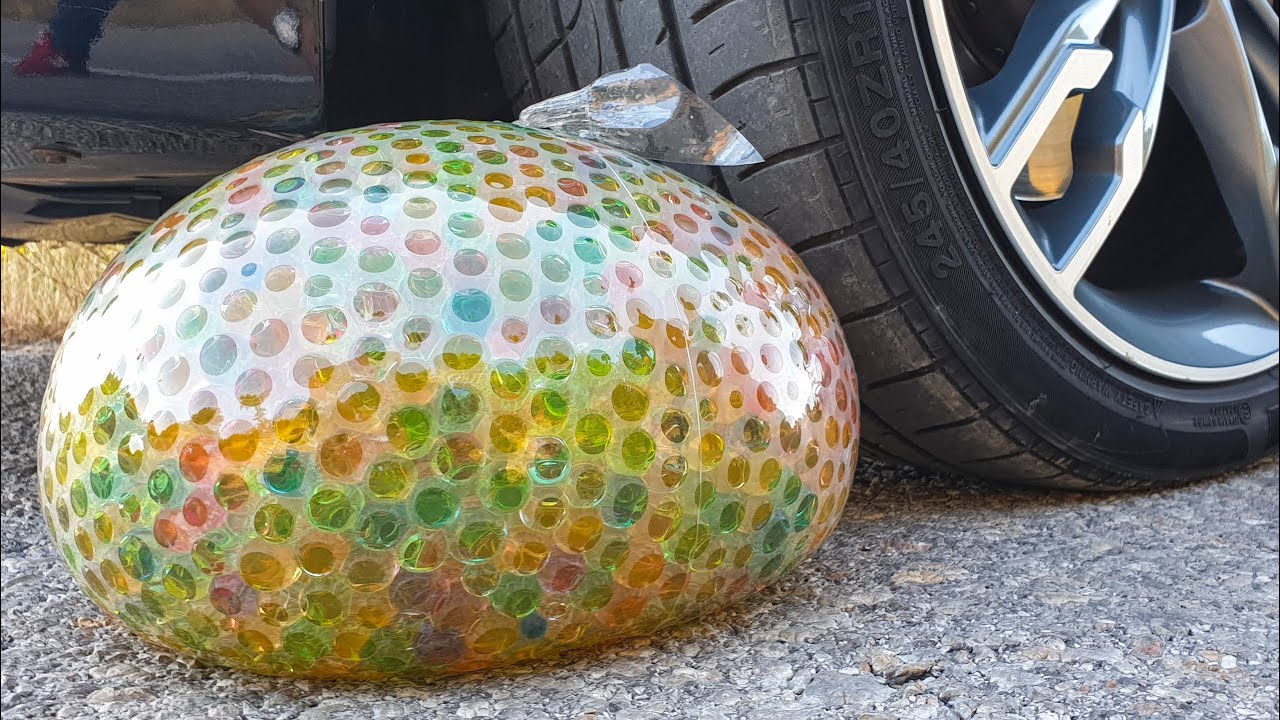 Crushing Crunchy & Soft Things by Car! EXPERIMENT CAR vs GIANT ORBEEZ