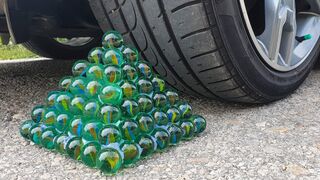 Crushing Crunchy & Soft Things by Car! EXPERIMENT CAR vs Marbles
