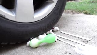 Crushing Crunchy & Soft Things by Car! EXPERIMENT CAR vs Toothpaste and Balloons