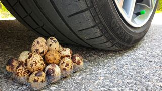 Crushing Crunchy & Soft Things by Car! EXPERIMENT CAR vs MINI EGGS