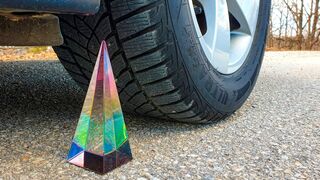 Crushing Crunchy & Soft Things by Car! EXPERIMENT CAR vs Glass Pyramid