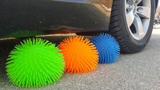 Crushing Crunchy & Soft Things by Car! EXPERIMENT CAR VS SLIME SPIKE TOY