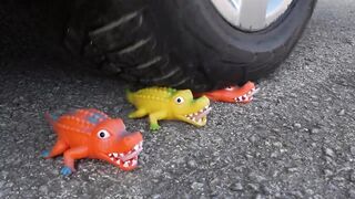 Crushing Crunchy & Soft Things by Car! EXPERIMENT CAR VS SLIME SPIKE TOY