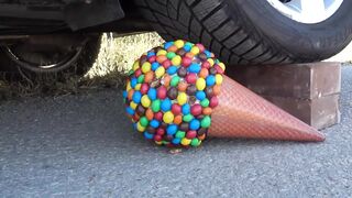 Crushing Crunchy & Soft Things by Car! EXPERIMENT Car vs Coca Cola, Fanta, Mirinda Balloons