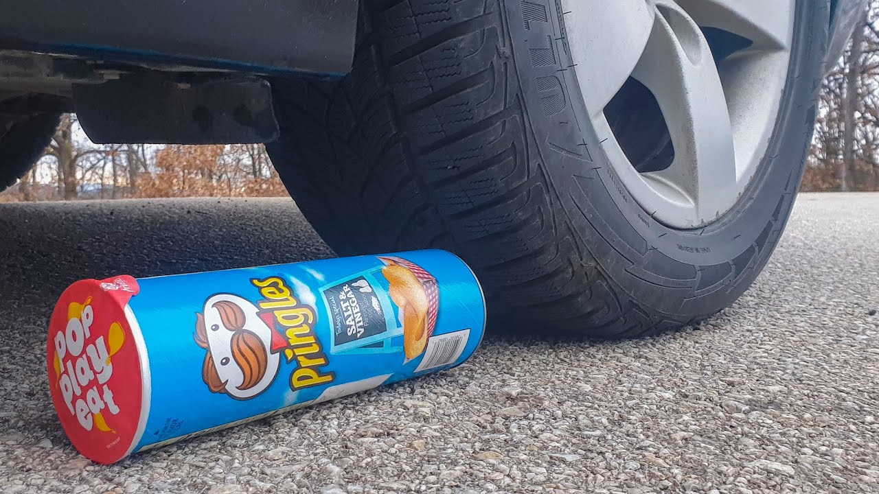 Crushing Crunchy & Soft Things by Car! EXPERIMENT CAR VS PRINGLES