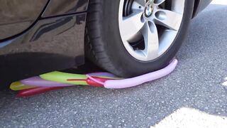 Crushing Crunchy & Soft Things by Car! EXPERIMENT CAR VS BALLOONS