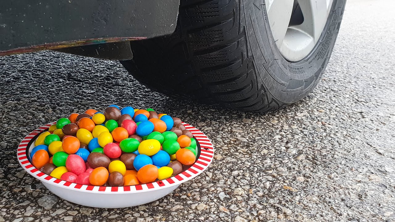 Crushing Crunchy & Soft Things by Car! EXPERIMENT CAR vs M&M