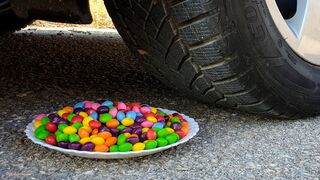 Crushing Crunchy & Soft Things by Car! EXPERIMENT CAR vs Skittles