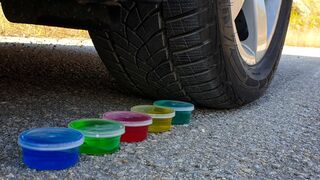 Crushing Crunchy & Soft Things by Car! EXPERIMENT CAR VS SLIME