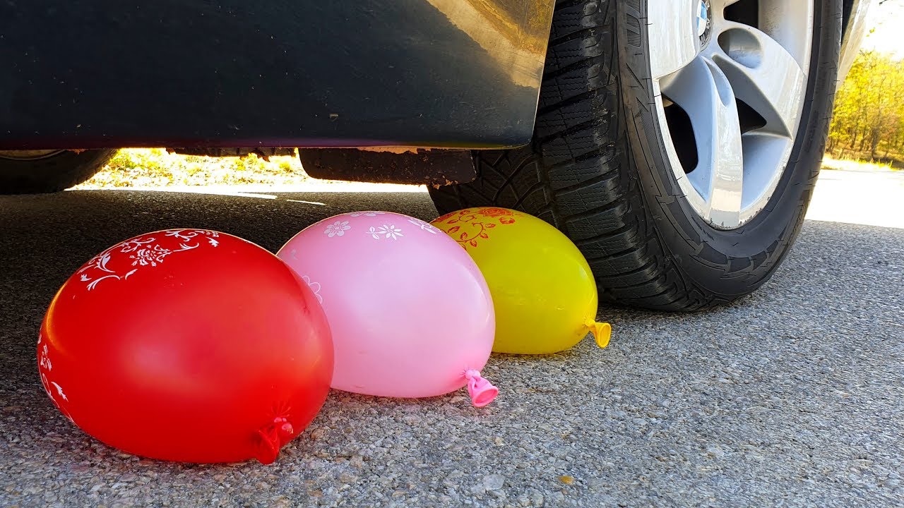 Crushing Crunchy & Soft Things by Car! EXPERIMENT CAR VS BALLOONS