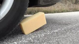 Crushing Crunchy & Soft Things by Car! EXPERIMENT CAR VS SPONGE
