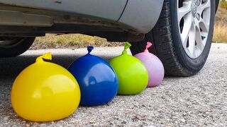 Crushing Crunchy & Soft Things by Car! EXPERIMENT CAR vs JELLY BALLOONS