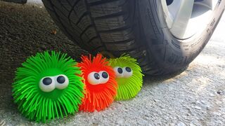 Crushing Crunchy & Soft Things by Car! EXPERIMENT CAR vs SPIKE SLIME TOY