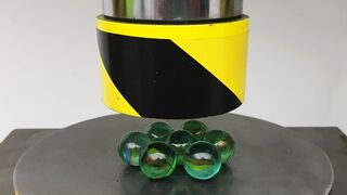 EXPERIMENT HYDRAULIC PRESS 100 TON vs Glass Marbles