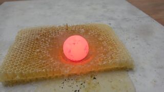 EXPERIMENT Glowing 1000 degree METAL BALL vs Honeycomb