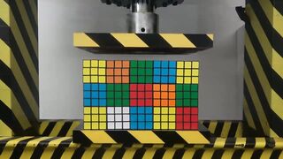 EXPERIMENT HYDRAULIC PRESS 100 TON vs 75 Rubik's Cube