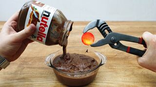 EXPERIMENT Glowing 1000 Degree METAL BALL vs NUTELLA