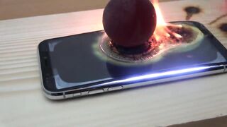 EXPERIMENT Glowing 1000 Degree METAL BALL vs iPhone X