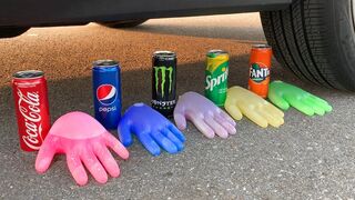 Experiment Car vs Cola, Pepsi, Fanta, Mirinda & Mentos| Crushing Crunchy & Soft Things by Car | ASMR