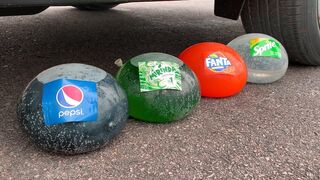 Experiment Car vs Pepsi, Coca Cola, Fanta, Mirinda| Crushing Crunchy & Soft Things by Car | ASMR #22