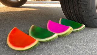Experiment Car vs Jelly vs Watermelon vs Balloons | Crushing Crunchy & Soft Things by Car | ASMR