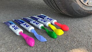 Experiment Car vs Toothpaste and Balloons vs Mentos | Crushing Crunchy & Soft Things by Car | ASMR