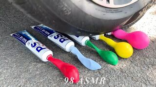 Experiment Car vs Toothpaste and Balloons vs Mentos | Crushing Crunchy & Soft Things by Car | ASMR