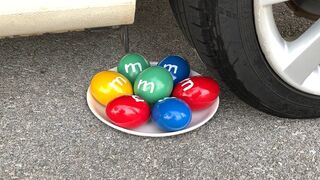 Experiment Car vs Giant M&M's Candy, Giant Skittles | Crushing Crunchy & Soft Things by Car | ASMR