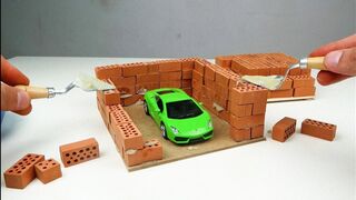 HOW TO BUILD A BRICK WALL: BRICKLAYING - How to build a MINI GARAGE for Lamborghini