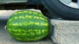 Crushing Crunchy & Soft Things by Car! - EXPERIMENT: WATERMELON