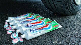EXPERIMENT: CAR VS RAINBOW TOOTHPASTE | Crushing Crunchy & Soft Things by Car