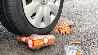 Crushing Crunchy & Soft Things by Car!- Experiment Car vs chocolate