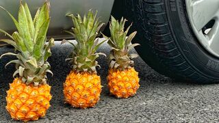 Crushing Crunchy & Soft Things by Car! - EXPERIMENT: Pineapple vs car