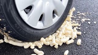 Crushing Crunchy & Soft Things by Car! - EXPERIMENT: STRESS BALL VS CAR
