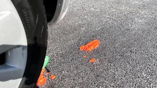 Crushing Crunchy & Soft Things by Car! - EXPERIMENT: PAINT VS CAR