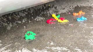 Crushing Crunchy & Soft Things by Car! - EXPERIMENT: BALLOONS VS CAR