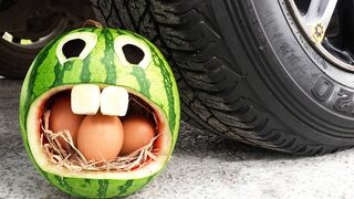 Crushing Crunchy & Soft Things by Car! Experiment: Car vs Watermelon and Eggs
