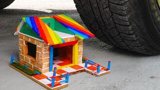 Experiment Car vs MINIATURE HOUSE, Mini Bricks | Crushing Crunchy & Soft Things by Car