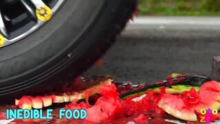 Crushing Crunchy & Soft Things by Car!- Experiment Car vs Beer, Jelly, Gun