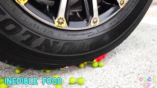 Crushing Crunchy & Soft Things by Car!- Experiment Car vs Beer, Jelly, Gun