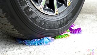 Crushing Crunchy & Soft Things by Car! EXPERIMENT: Car vs Orbeez Gloves, Water Balloons