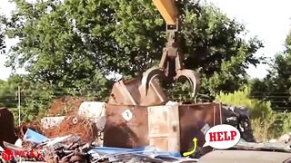 Amazing Powerful Excavator Destroys Car | Biggest Monster Truck Crushing Car