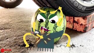 Crushing Crunchy & Soft Things by Car | Experiment Car vs Hulk, Watermelon, Jelly | Woa Doodland