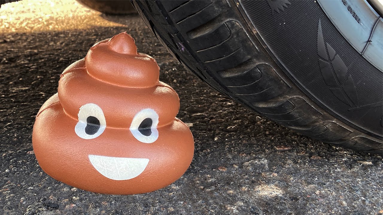 Crush car. Crushing crunchy & Soft things by car! Experiment car vs Jelly. Poo in car. Poop cars 1.