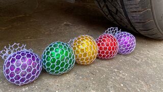 Experiment : Car vs Orbeez in Color Balloons | Crushing Crunchy & Soft Things by Car | Antistress