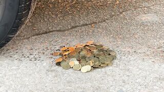 EXPERIMENT: CAR VS COINS / Crushing Crunchy and Soft Things by Car!