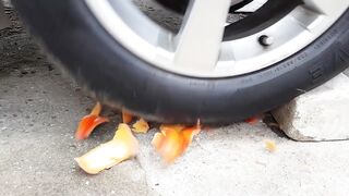 Crushing Crunchy & Soft Things by Car! - EXPERIMENTS : HALLOWEEN TOYS AND BABY CAT VS CAR TEST
