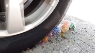 Crushing Crunchy & Soft Things by Car! EXPERIMENT CAR vs Anti Stress slime Balls